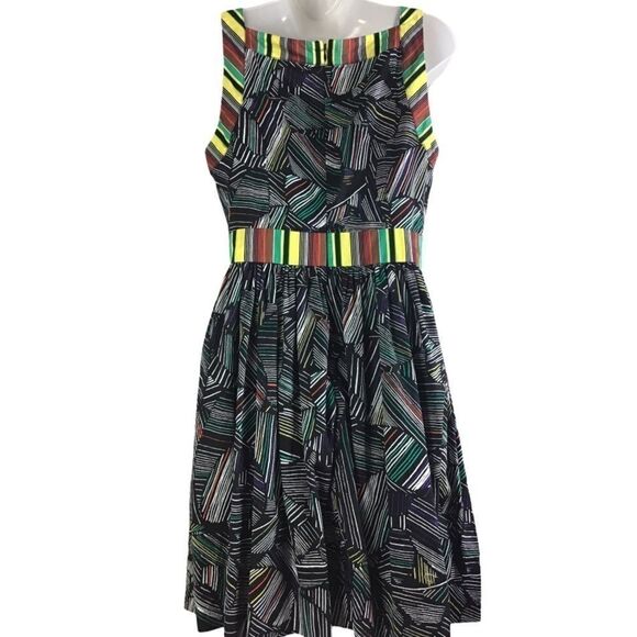 Duro Olowu Multi Color Cotton Fit & Flare Dress - Picture 5 of 11